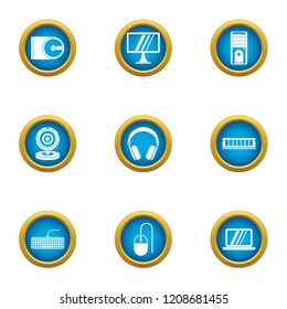 Information content icons set. Flat set of 9 information content vector icons for web isolated on white background