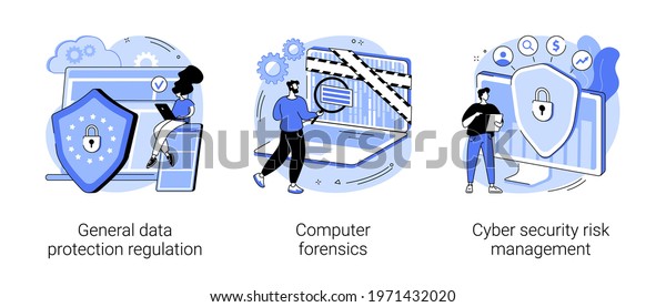 Information control and security abstract\
concept vector\
illustrations.