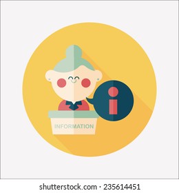 information counter flat icon with long shadow,eps10