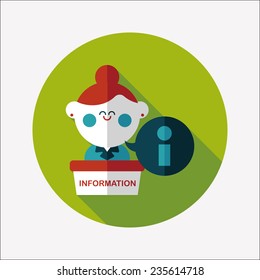information counter flat icon with long shadow,eps10