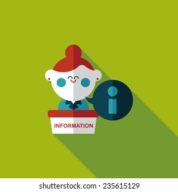 information counter flat icon with long shadow,eps10