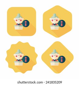 information counter flat icon with long shadow,eps10