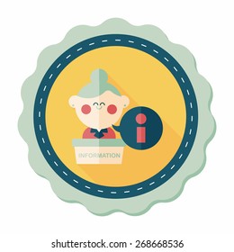 information counter flat icon with long shadow,eps10