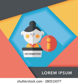 information counter flat icon with long shadow,eps10