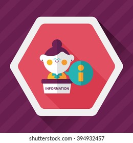 information counter flat icon with long shadow,eps10