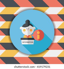 information counter flat icon with long shadow,eps10