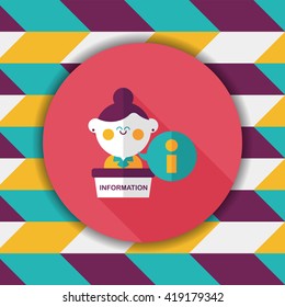 information counter flat icon with long shadow,eps10