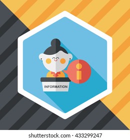 information counter flat icon with long shadow,eps10