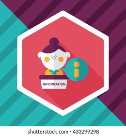 information counter flat icon with long shadow,eps10