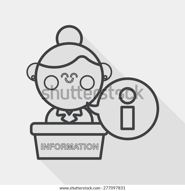 Information Counter Flat Icon Long Shadow Stock Vector Royalty