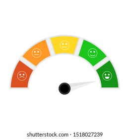 Information credit score indicator for credit history. Vector rating indicator, loan dashboard, mortgage metering financial illustration