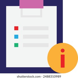 Información Datos Icono de negocio Ilustración plana de Vector
