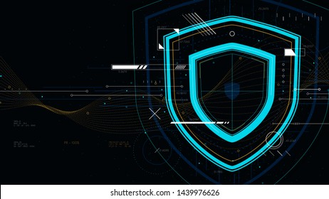 Information data and network protection, future tech technology business security system