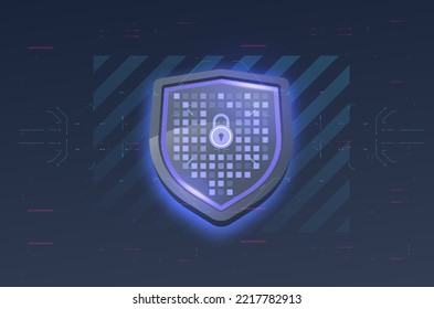 Information data and network protection. Shield protect icon. Internet privacy and safety. future tech technology business security system