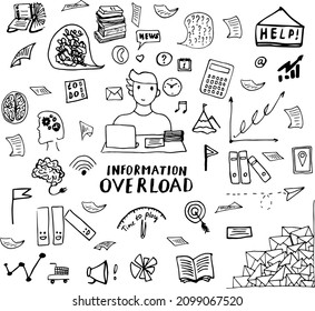 Information and data overload or lack of organisation concept