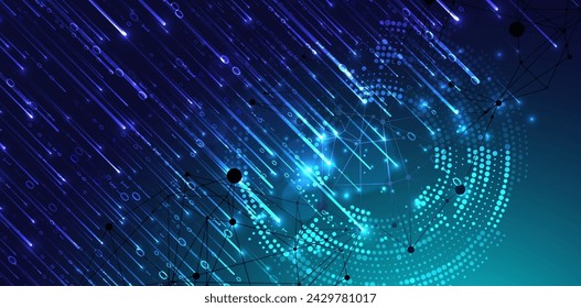 Information data technology background. Hand drawn vector
