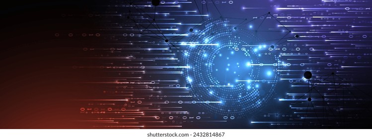 Information data technology background. Hand drawn vector