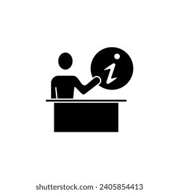 information desk concept line icon. Simple element illustration. information desk concept outline symbol design.