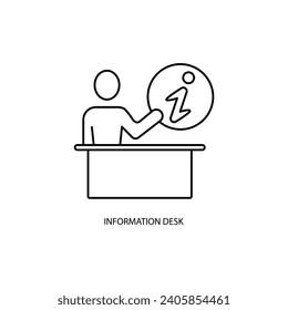 information desk concept line icon. Simple element illustration. information desk concept outline symbol design.