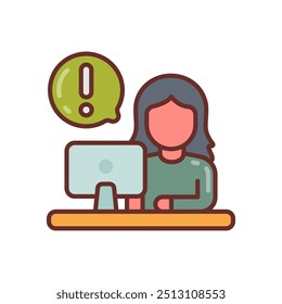 Ícones preenchidos do Information Desk, ilustração de vetor