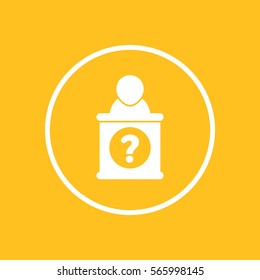 information desk icon in circle, vector illustration