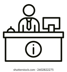 Information Desk icon line vector illustration