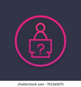 information desk icon, linear sign