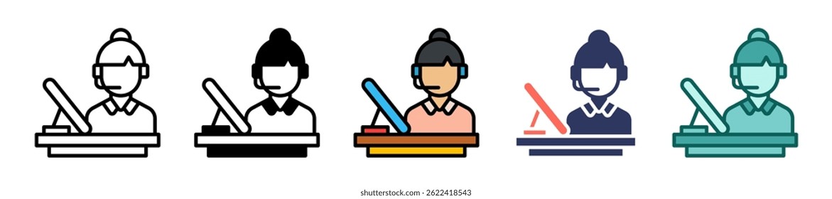 Information Desk Icon Multiple Vector Illustration