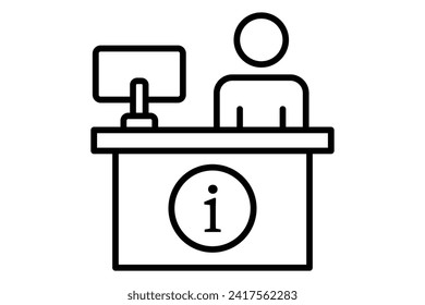 information desk icon. icon related to information and assistance. line icon style. element illustration