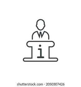 Information desk icon, vector illustration
