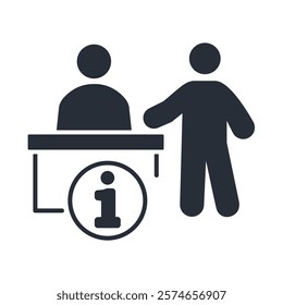 information desk icon. vector.Editable stroke.linear style sign for use web design,logo.Symbol illustration.