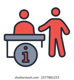information desk icon. vector.Editable stroke.linear style sign for use web design,logo.Symbol illustration.