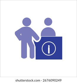 information desk icons. simple colored vector illustration