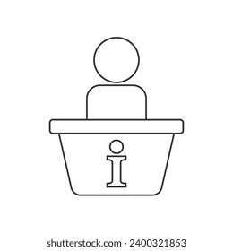 Information Desk Line Symbol. Einfache Vektorgrafik-Ebene