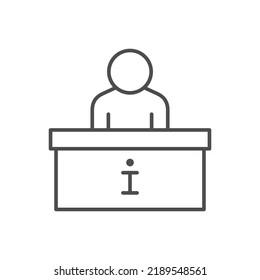 Information desk line outline icon
