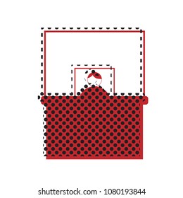 Information Desk sign. Vector. Brown icon with shifted black circle pattern as duplicate at white background. Isolated.