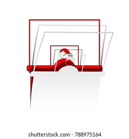 Information Desk sign. Vector. Detachable paper icon with red body stock. Isolated.