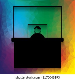 Information Desk sign. Vector. Flat style black icon on white.