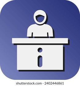 Icono De Fondo Del Gradiente De Glifo Del Vector Del Escritorio De Información Para Uso Personal Y Comercial.
