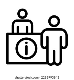 Information Desk Vector Line Icon Design