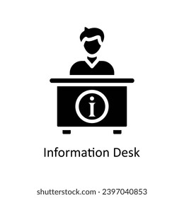 Information Desk vector solid icon. Business And Management Symbol on White background EPS 10 File
