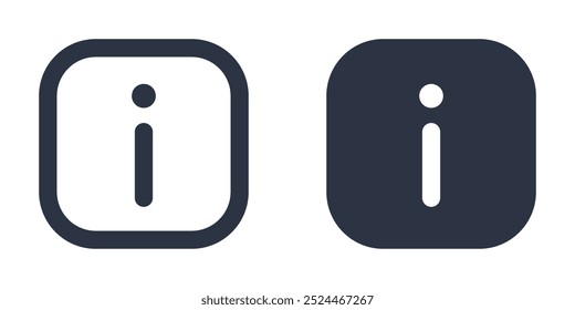 Information or Details simple icons set designed in filled, outline, line and stroke style