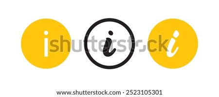 Information. Different styles, color, more information. Vector icons.