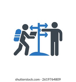Icono De La Señal De Dirección De La Información Aislado En El Fondo Blanco