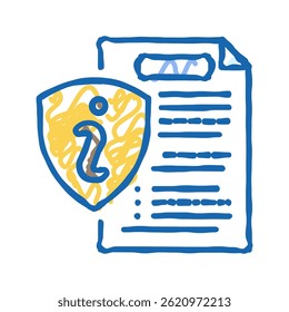 Documento de información Doodle Icono Croquis Vector. Documento de información Signo. Ilustración de símbolo aislado