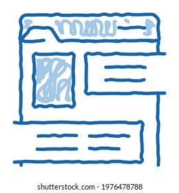 information document folder sketch icon vector. Hand drawn blue doodle line art information document folder sign. isolated symbol illustration