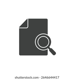 Information Document Icon with Magnifying Glass Data Exploration Research Discovery