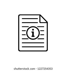 Information document icon, vector illustration