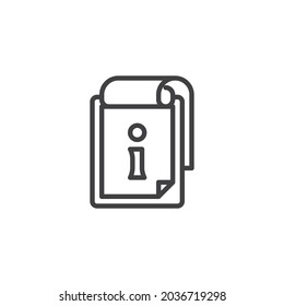 Information document line icon. linear style sign for mobile concept and web design. Document with info outline vector icon. Symbol, logo illustration. Vector graphics