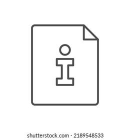 Icono de esquema de línea de documento de información